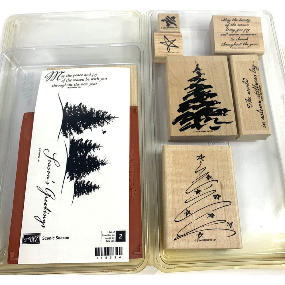 Stampin Up Holiday Trees Christmas Scenic Season & Solemn Stillness Card Crafts